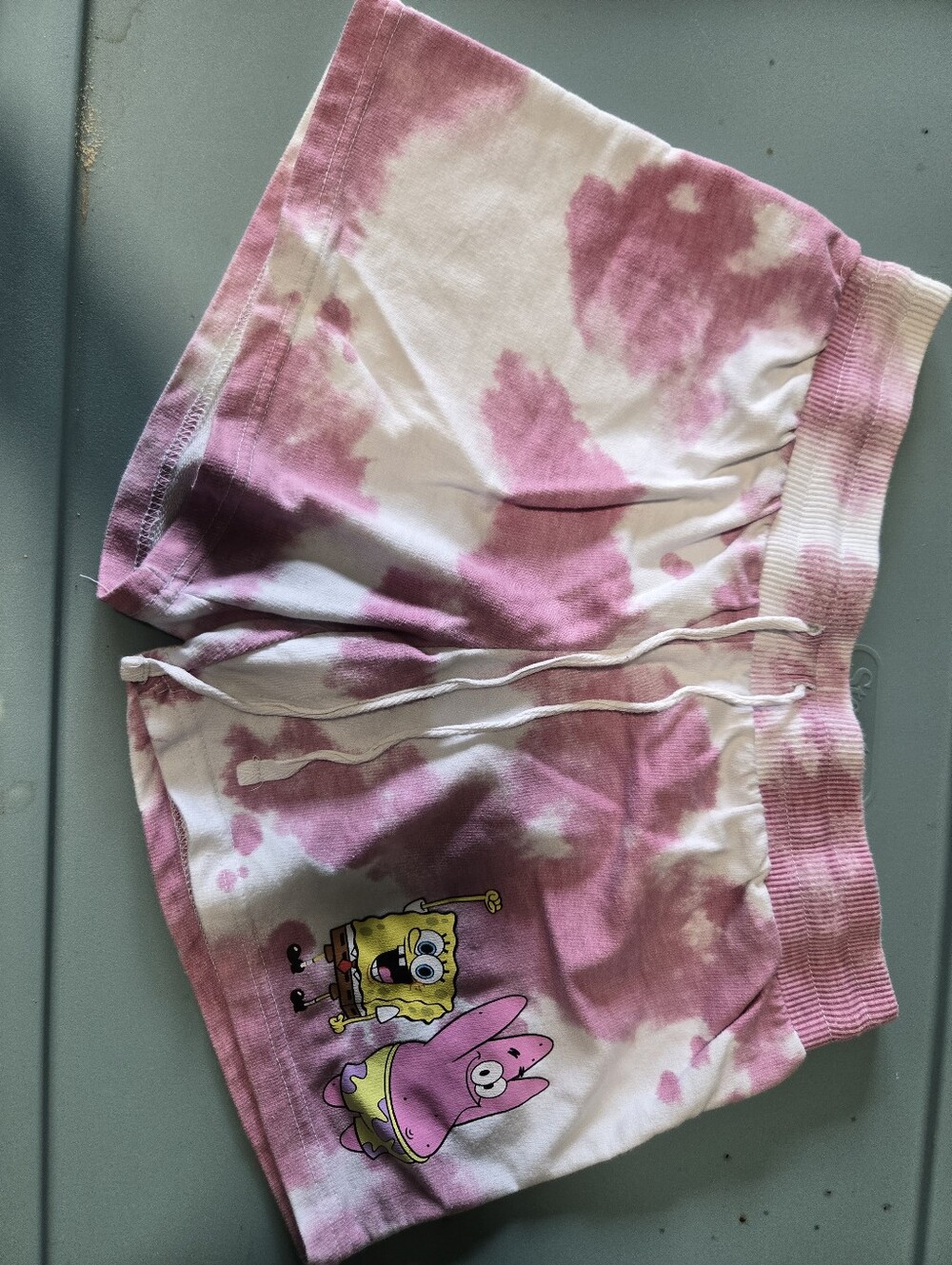 SpongeBob Squarepants Pink and White Tie-Dye Lounge Shorts